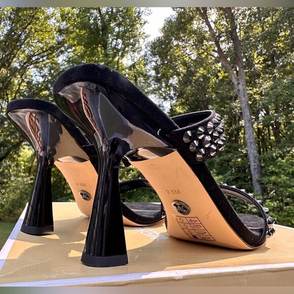Michael Kors Clara Black Studded Heeled Sandals – Glamorous & Chic - Picture 15 of 17